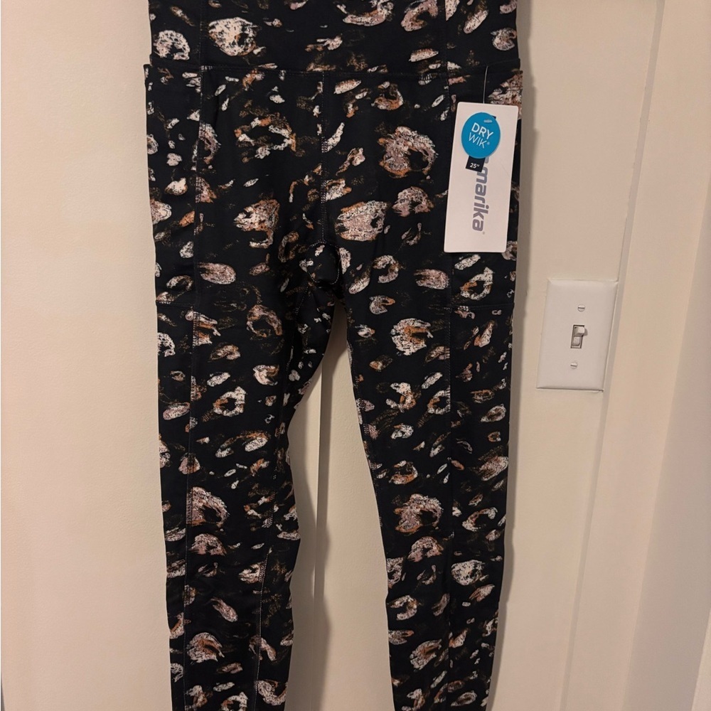 Marika Women’s Animal Print Black Leggings - Size Small NWT